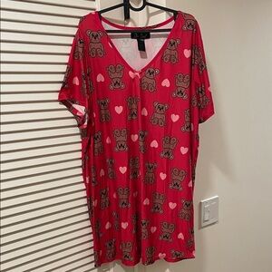 Playful Teddy Bear Pink Women's Nightshirt